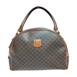 Celine Macadam Half Moon Handbag Brown